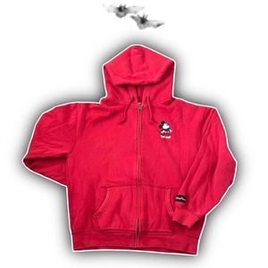 Authentic Red Mickey Mouse walt Disney zip up hoodie